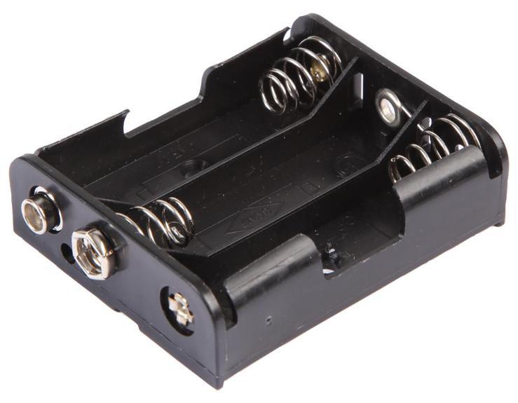 3x AA Battery Holder Coil Spring Contact, Flat Snap Fit - PRO POWER