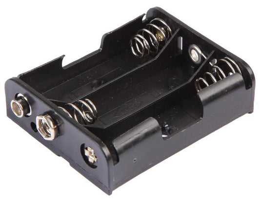 3x AA Battery Holder Coil Spring Contact, Flat Snap Fit - PRO POWER