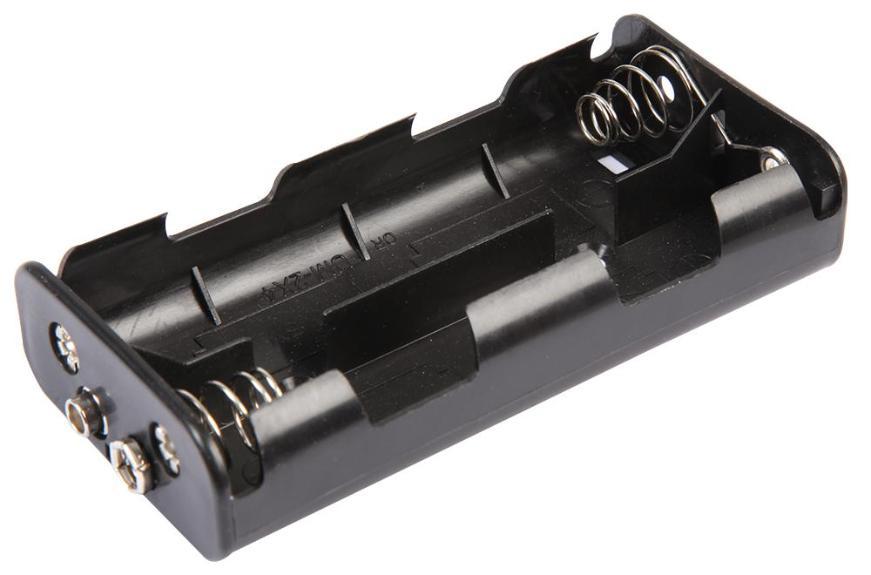 4x C Battery Holder Black Coil Spring Contact, Snap Fit Long Side-by-Side - PRO POWER