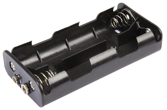 4x C Battery Holder Black Coil Spring Contact, Snap Fit Long Side-by-Side - PRO POWER