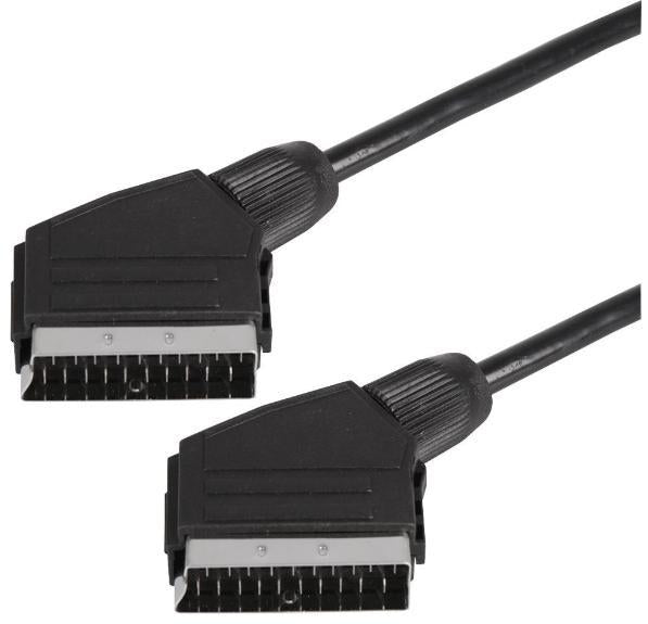 Scart Lead Male to Male, 3m Black - PRO SIGNAL