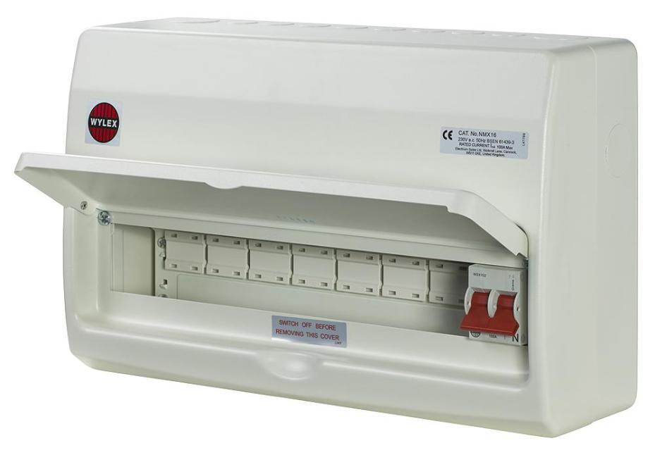 16 Way NMX Main Switch 100A Metal Consumer Unit - WYLEX