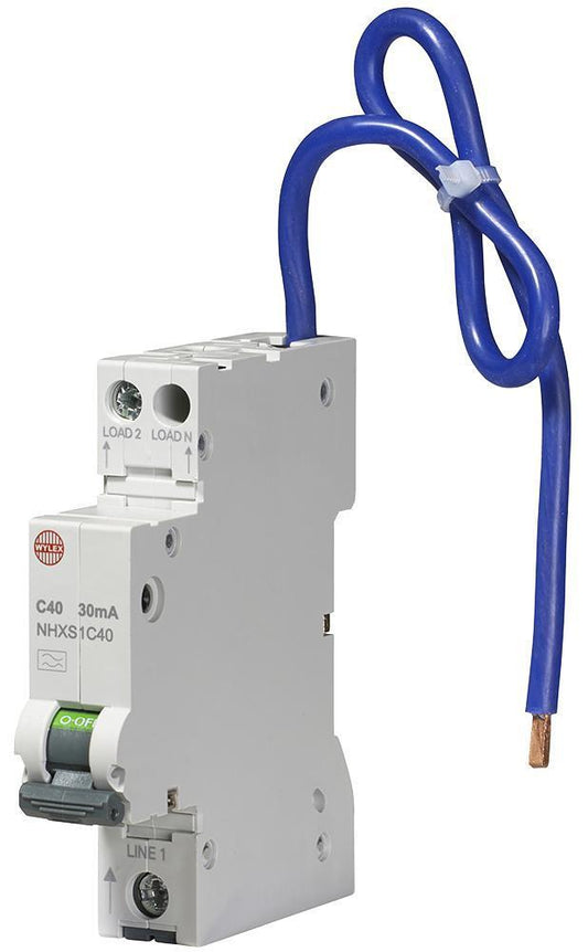 40A 30mA RCBO single module C Curve - WYLEX
