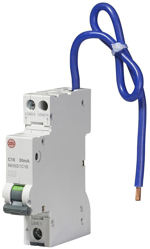 16A 30mA RCBO single module C Curve - WYLEX