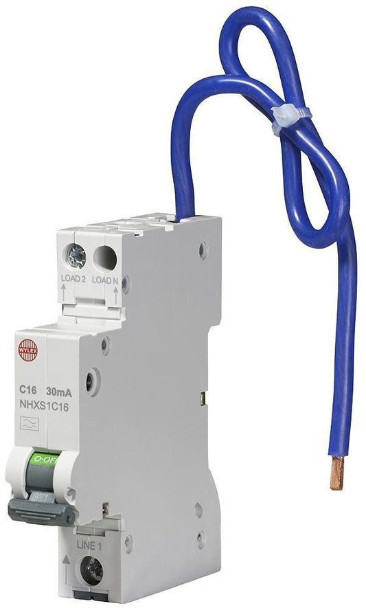 16A 30mA RCBO single module C Curve - WYLEX