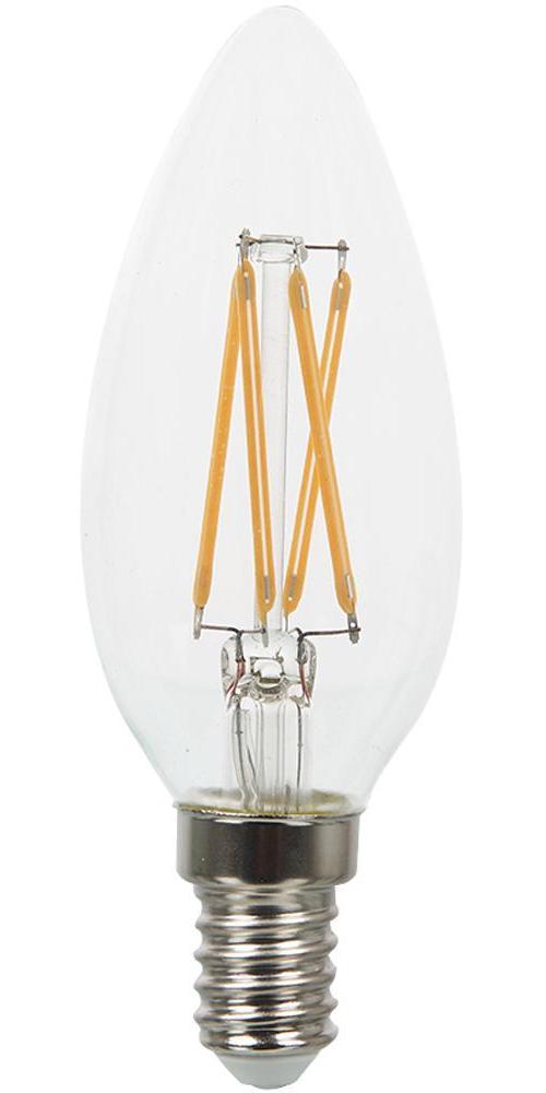 4W Clear LED Candle Filament Lamp, E14, Warm White - V-TAC