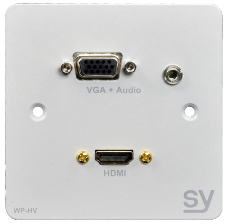 1-Gang HDMI Wallplate with VGA, White - SY ELECTRONICS