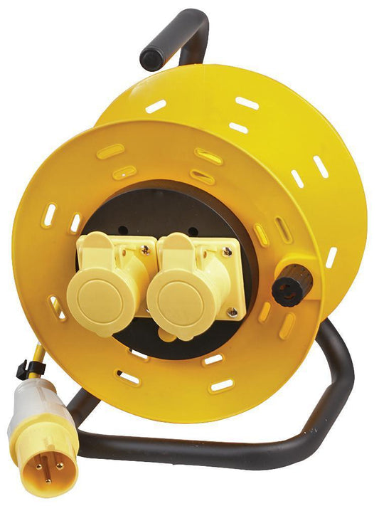 110V 2-Gang Extension Reel, 16A, 25m - PRO ELEC