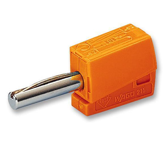 4mm Banana Plug With Cage Clamp Cable Termination, Orange, 28 to 14AWG - WAGO