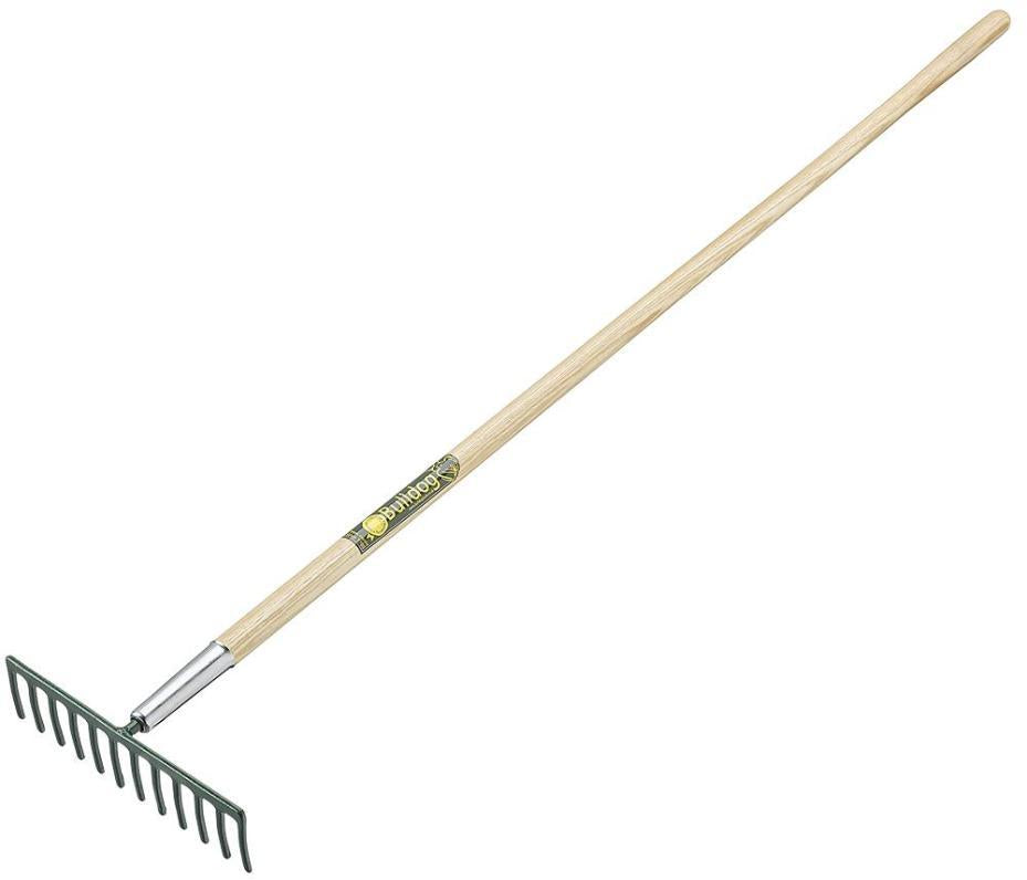 12 Tooth Garden Rake with Straight Ash Handle - BULLDOG TOOLS