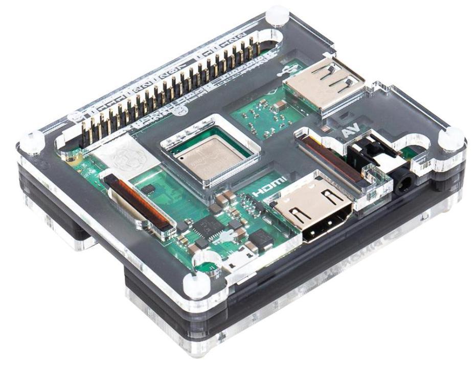 Raspberry Pi Pibow 3 A+ Coupe Case, Ninja Black - PIMORONI