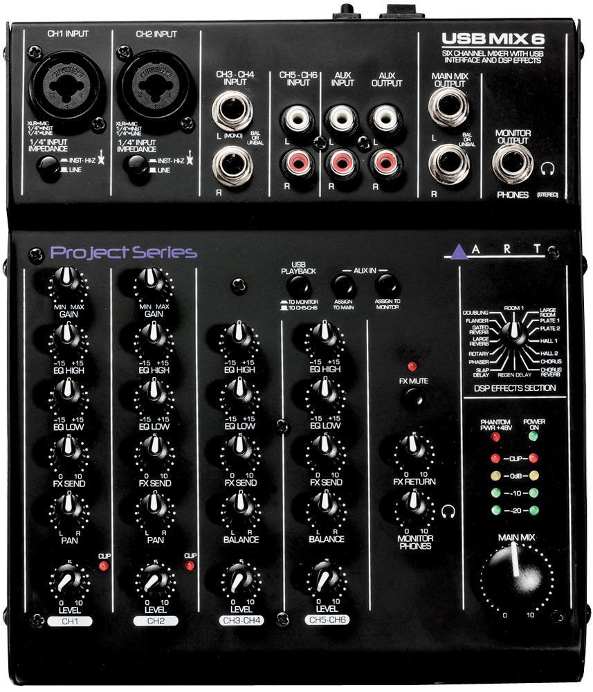 6 Channel Line Mixer with USB Interface - ART