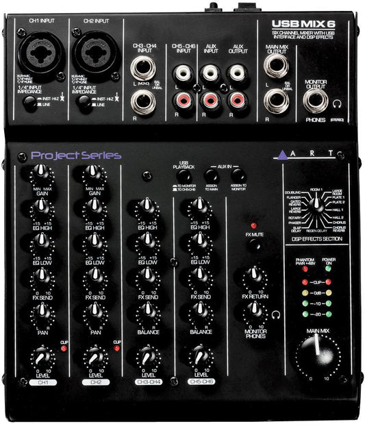6 Channel Line Mixer with USB Interface - ART