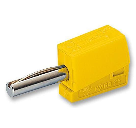 4mm Banana Plug With Cage Clamp Cable Termination, Yellow, 28 to 14AWG - WAGO