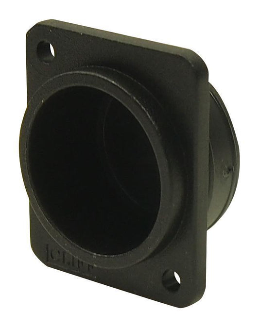12mm Black Plastic Recessed Plate, Plain Holes - CLIFF ELECTRONIC COMPONENTS