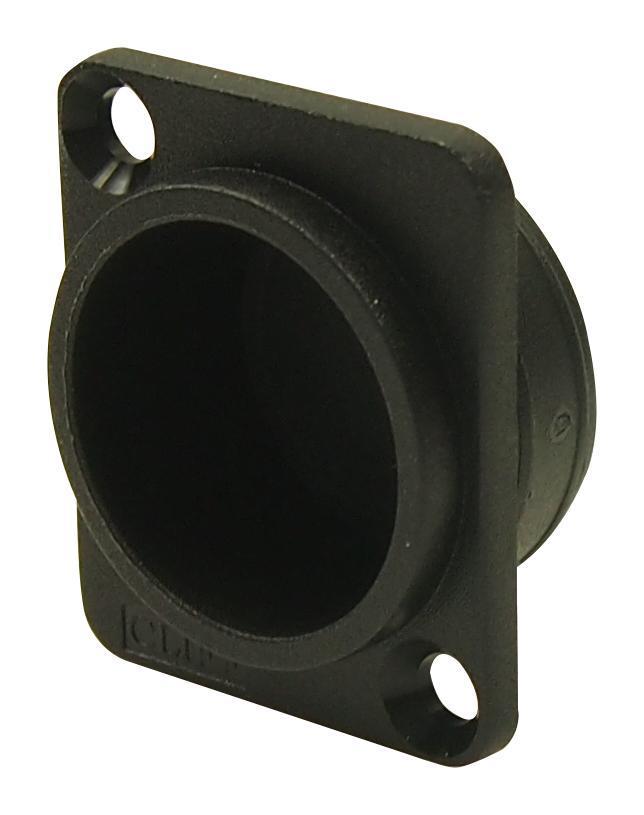 12mm Black Plastic Recessed Plate, Countersunk Holes - CLIFF ELECTRONIC COMPONENTS