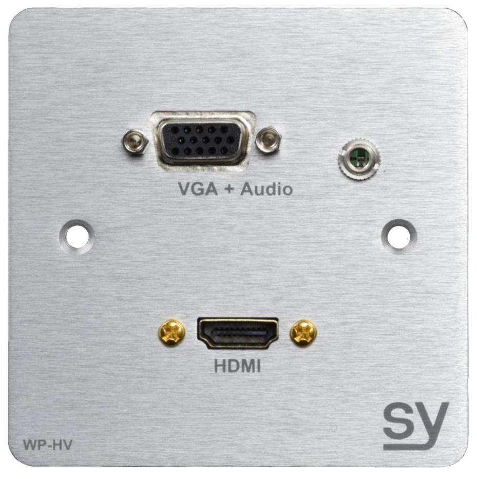 1-Gang HDMI Wallplate with VGA, Aluminium - SY ELECTRONICS