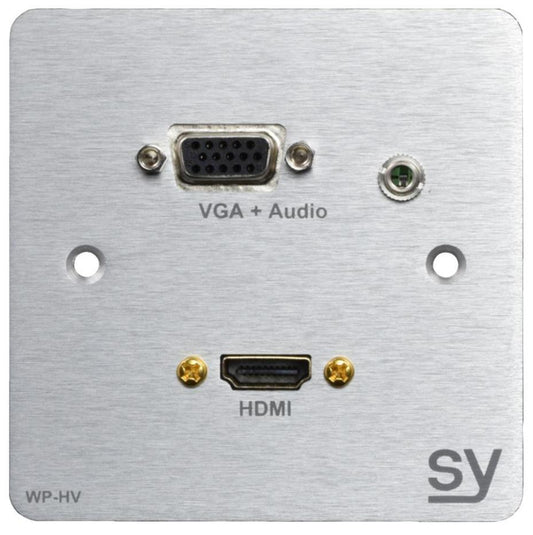 1-Gang HDMI Wallplate with VGA, Aluminium - SY ELECTRONICS