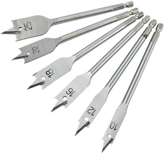 Flat Wood Drill Bit Set - 6 Piece - TOOLPAK