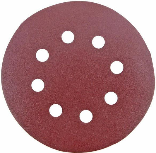 125mm 8 Holes 240 Grit Sanding Discs - 10 Pack - TOOLPAK