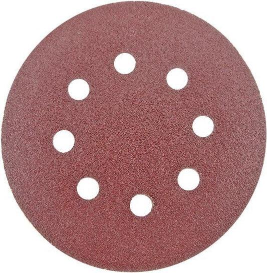 125mm 8 Holes 80 Grit Sanding Discs - 10 Pack - TOOLPAK