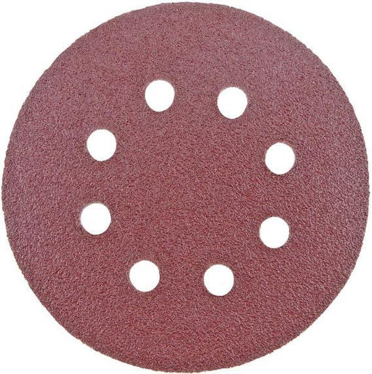 125mm 8 Holes 60 Grit Sanding Discs - 10 Pack - TOOLPAK