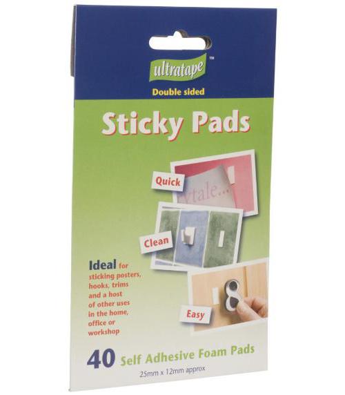 40 Double Sided Self Adhesive Foam Pads, 25x12mm, 1 Carded Pack - ULTRATAPE
