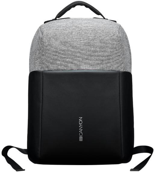 15.6" Anti-theft Laptop Backpack, Grey and Black - CANYON
