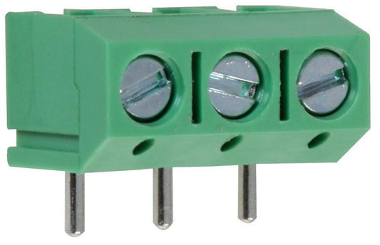 5mm Low Profile 90° Terminal Block, 3-Pole, 16A - CAMDENBOSS