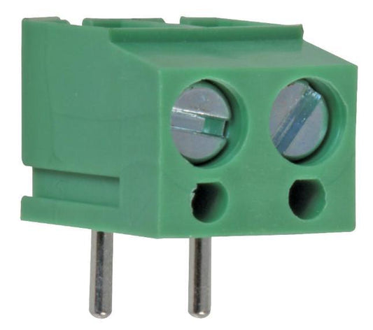 5mm 90° Terminal Block, 2-Pole, 16A - CAMDENBOSS