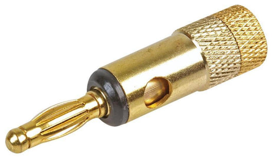 4mm Gold Plated Banana Plug, Black - PRO SIGNAL