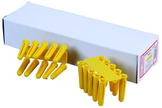 5 x 25mm Yellow Wall Plugs - 100 Pack - REISSER