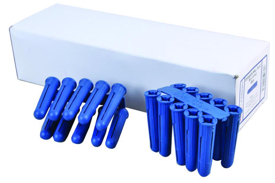 10 x 50mm Blue Wall Plugs - 100 Pack - REISSER