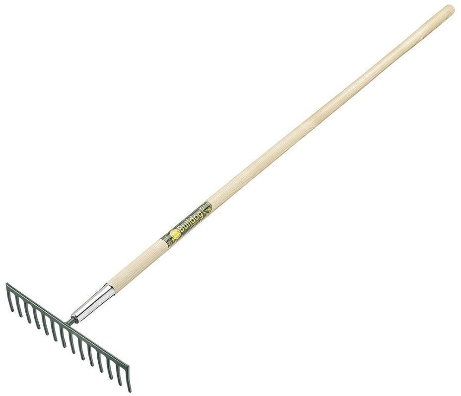 14 Tooth Garden Rake with Straight Ash Handle - BULLDOG TOOLS