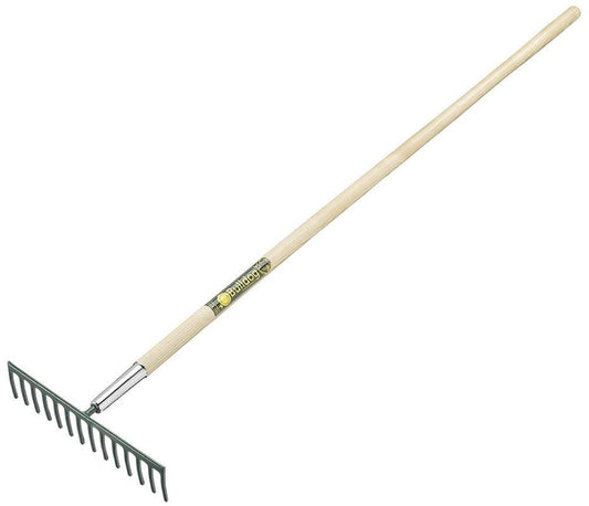 14 Tooth Garden Rake with Straight Ash Handle - BULLDOG TOOLS