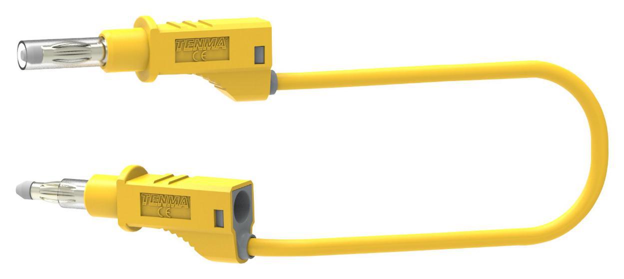 4mm Stacking Retractable Sleeve Banana Plug to Plug Patchcord, Yellow - TENMA