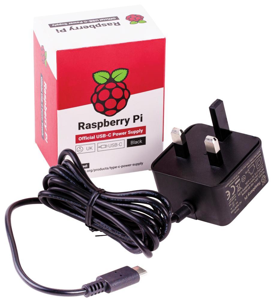 Official Raspberry Pi 4 USB-C PSU, UK Black - RASPBERRY-PI – Rapidwarehouse