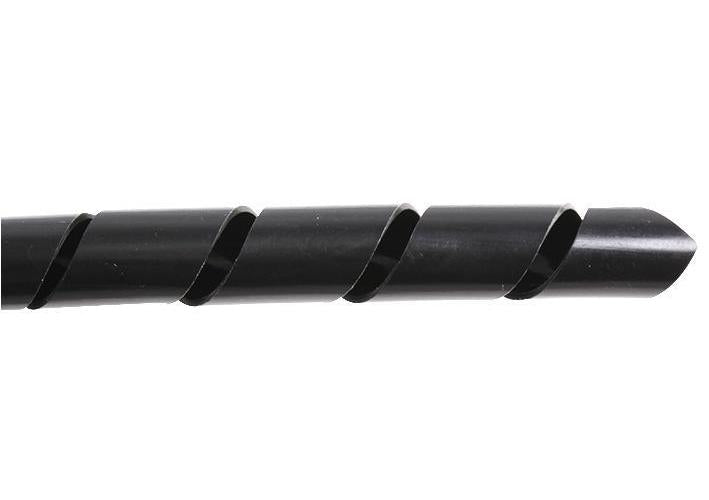 15mm Spiral Cable Wrap, Black, 10m - CONCORDIA TECHNOLOGIES