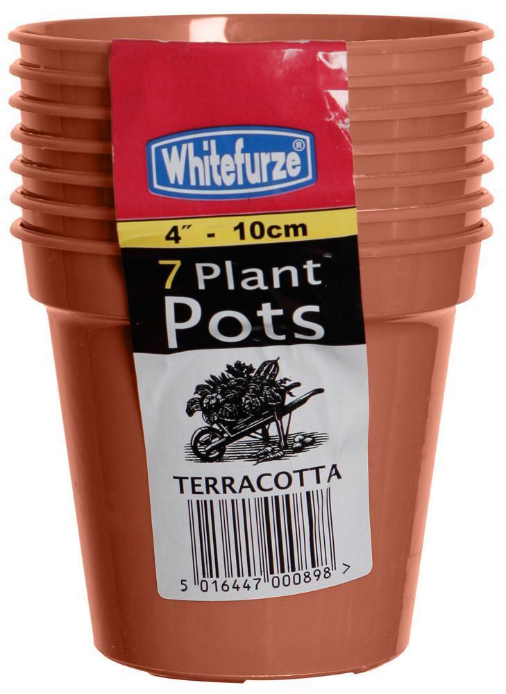 10cm (4") Plant Pot Set, 7 Pack - WHITEFURZE