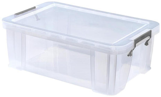 15L Clear Allstore Storage Box - 300mm x 170mm x 470mm - WHITEFURZE