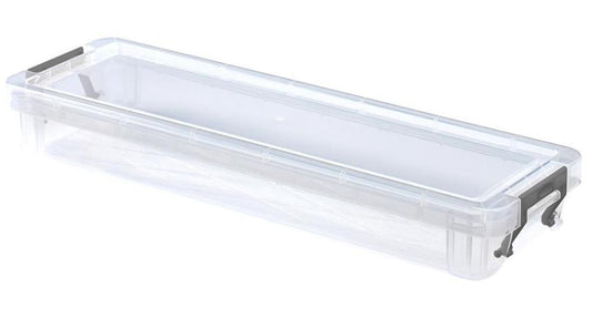 1.25L Clear Allstore Storage Box - 110mm x 50mm x 370mm - WHITEFURZE