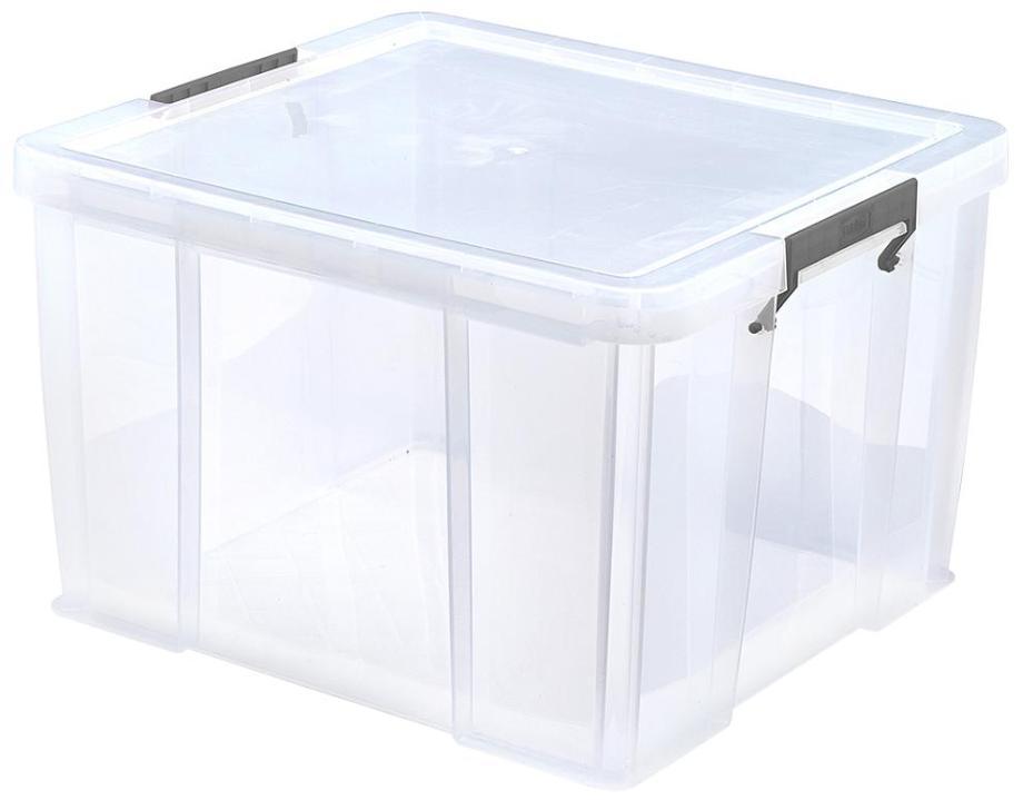 48L Clear Allstore Storage Box - 440mm x 320mm x 490mm - WHITEFURZE