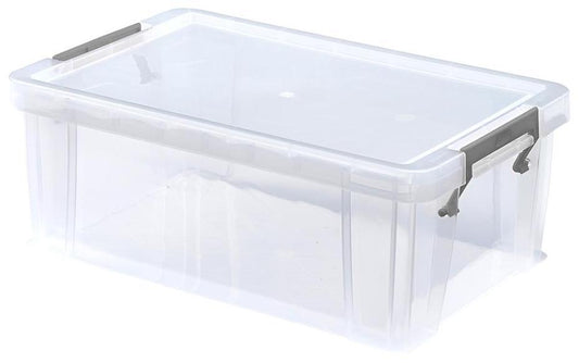 10L Clear Allstore Storage Box - 260mm x 150mm x 400mm - WHITEFURZE