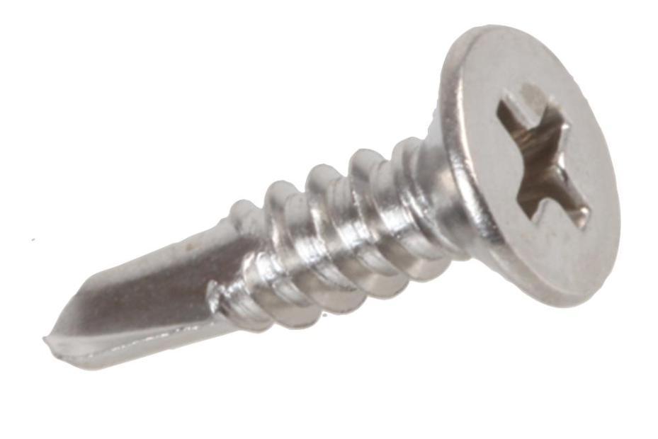 4.8 x 32mm Stainless Steel Countersunk Head Phillips Self Drilling Screws, 50 Pack - UNBRANDED