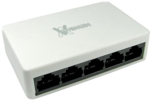 5 Port 10/100 Fast Ethernet Switch, White - NEWLINK