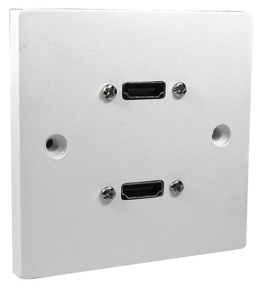 1 Gang Multimedia Wallplate with 2x HDMI, 20m Cables - TT ELECTRONICS