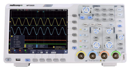 4-Channel Digital Storage Oscilloscope, 100MHz - MULTICOMP PRO