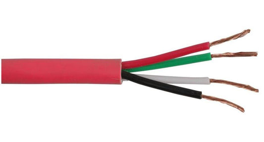 4-Core Unscreened Speaker Cable, 50/0.24mm, Red - PRO POWER