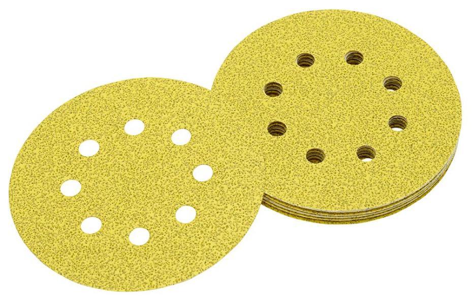 125mm 8 Holes 180 Grit Sanding Discs - 10 Pack - DEWALT