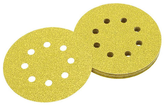 125mm 8 Holes 120 Grit Sanding Discs - 10 Pack - DEWALT
